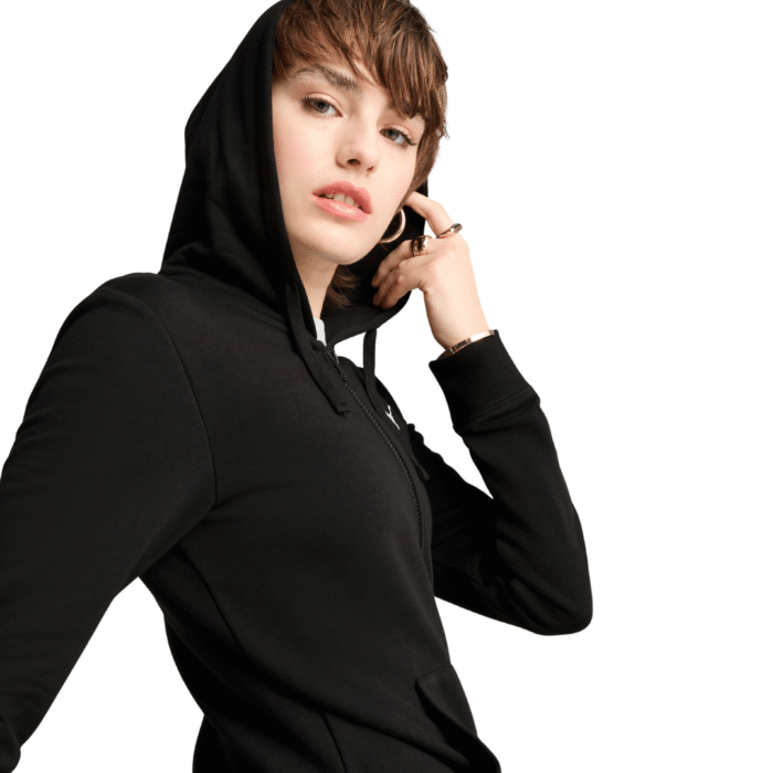 Puma ESS Full-Zip Hoodie Black – Campera Dama - Imagen 3