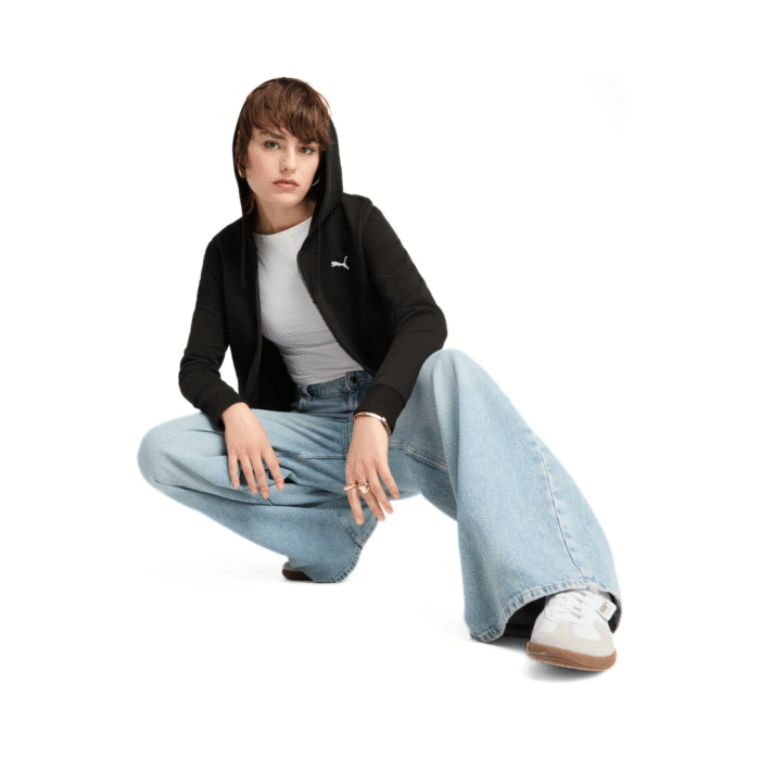 Puma ESS Full-Zip Hoodie Black – Campera Dama - Imagen 4