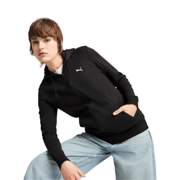 Puma ESS Full-Zip Hoodie Black – Campera Dama - Imagen 2