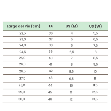 Talles Vans Unisex